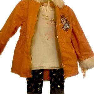 Little Lass Toddler girls size  3T 3 piece set outfit. Pink NWT